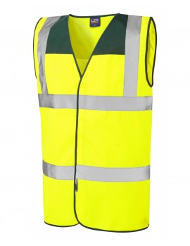 Leo Bradworthy  Yoke Waistcoat Bottle Green High Visibility